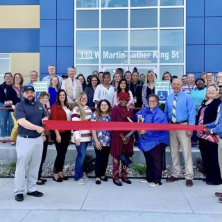 Med Building ribbon cutting